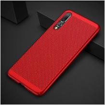 Луксозен твърд гръб за Huawei Honor 20 / Huawei Nova 5T - червен / Grid