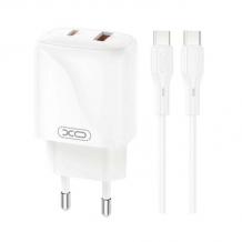 Зарядно/Адаптер 220V / XO-L158 / PD 20W, USB QC 3.0 18W + Type-C - Lightning Кабел