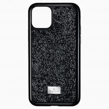 Луксозен твърд гръб Swarovski за Samsung S20 - черен / камъни