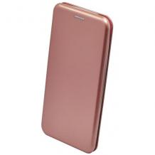 Луксозен кожен калъф Flip тефтер със стойка OPEN за Samsung A6 Plus 2018- Rose Gold / гланц