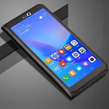 Луксозен кожен калъф Active Flip Cover за Huawei Y7 Prime (2018) - черен