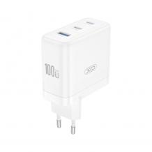 Зарядно устройство адаптер 100W 2x USB-C 1x USB XO CE35 PD