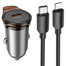Зарядно устройство за кола комплект HOCO NZ16 PD 30W 1x USB-C с кабел USB-C - Lightning