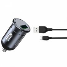 Зарядно устройство за кола 12V / 24V комплект XO CC46 с USB изход QC 3.0 с кабел Type C 3A 18W