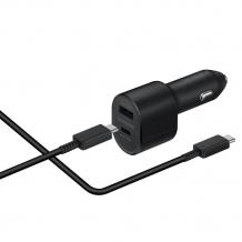 Оригинално зарядно за кола Samsung Dual USB Port 45W / Car Super Fast Charging 2.0 Dual USB Port 45W - черно