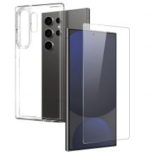 Комплект Прозрачен Кейс и Стъклен Протектор за Samsung S25 Ultra